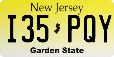 NJ license plate I35PQY