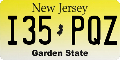 NJ license plate I35PQZ