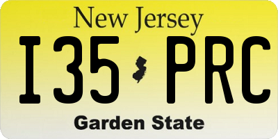 NJ license plate I35PRC