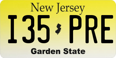 NJ license plate I35PRE