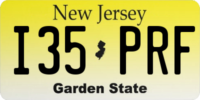 NJ license plate I35PRF