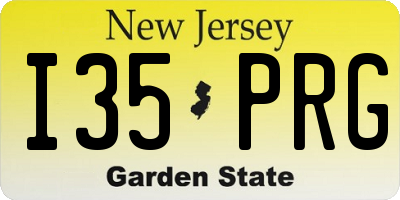 NJ license plate I35PRG