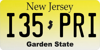 NJ license plate I35PRI