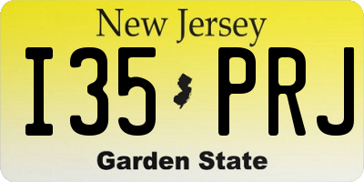 NJ license plate I35PRJ