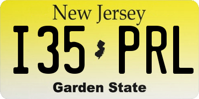 NJ license plate I35PRL