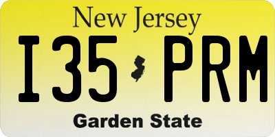NJ license plate I35PRM