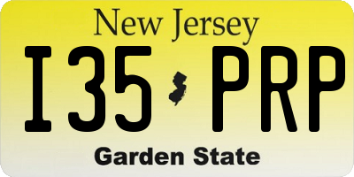 NJ license plate I35PRP