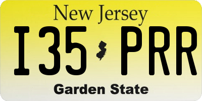 NJ license plate I35PRR