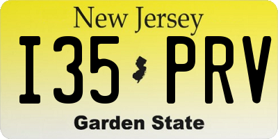 NJ license plate I35PRV