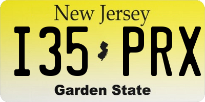 NJ license plate I35PRX