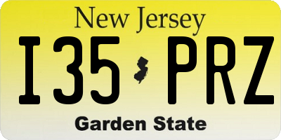 NJ license plate I35PRZ
