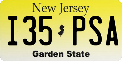 NJ license plate I35PSA