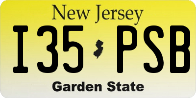 NJ license plate I35PSB