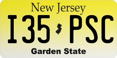 NJ license plate I35PSC
