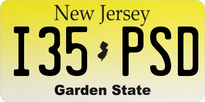 NJ license plate I35PSD