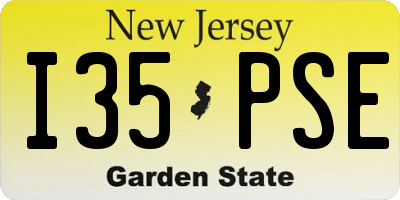 NJ license plate I35PSE