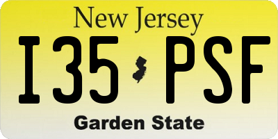 NJ license plate I35PSF