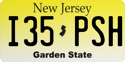 NJ license plate I35PSH
