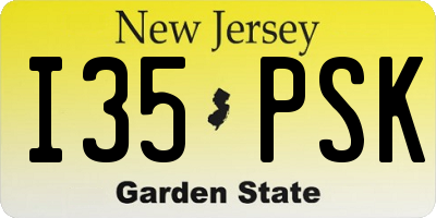 NJ license plate I35PSK