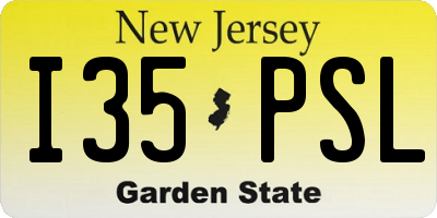 NJ license plate I35PSL