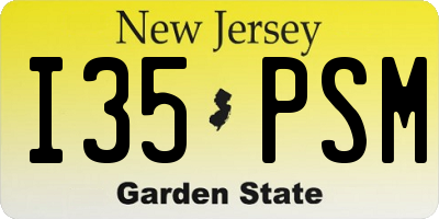 NJ license plate I35PSM