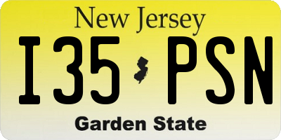 NJ license plate I35PSN