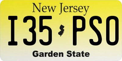 NJ license plate I35PSO