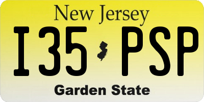 NJ license plate I35PSP