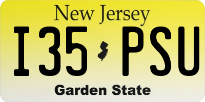 NJ license plate I35PSU
