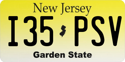 NJ license plate I35PSV