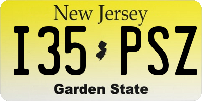 NJ license plate I35PSZ