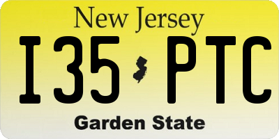 NJ license plate I35PTC