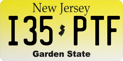 NJ license plate I35PTF