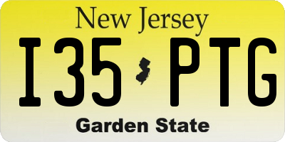 NJ license plate I35PTG