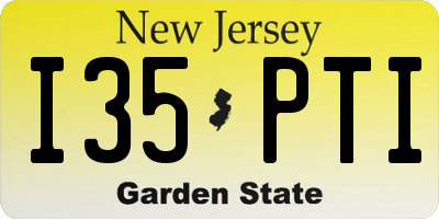 NJ license plate I35PTI