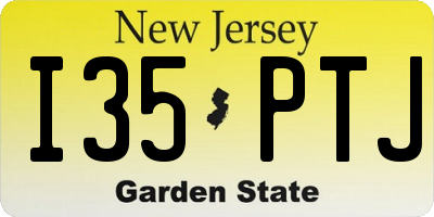 NJ license plate I35PTJ