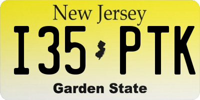NJ license plate I35PTK