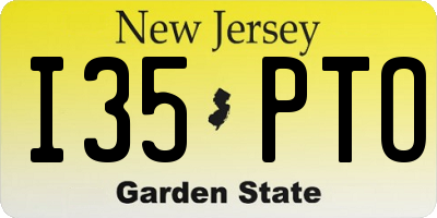 NJ license plate I35PTO