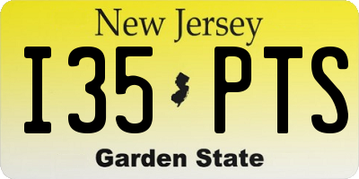 NJ license plate I35PTS