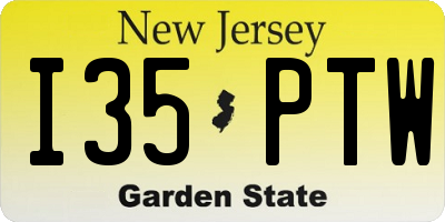 NJ license plate I35PTW