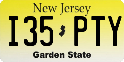 NJ license plate I35PTY
