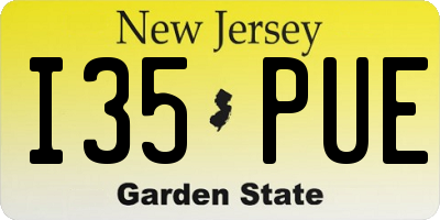NJ license plate I35PUE