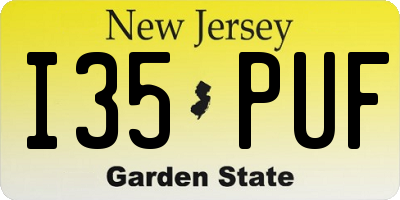 NJ license plate I35PUF
