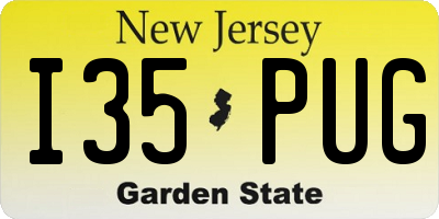 NJ license plate I35PUG