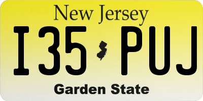 NJ license plate I35PUJ