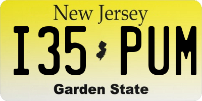 NJ license plate I35PUM