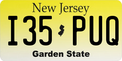 NJ license plate I35PUQ