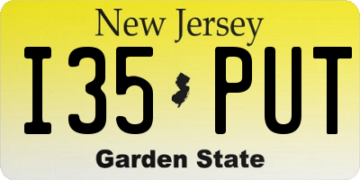 NJ license plate I35PUT