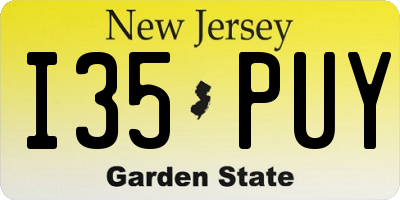 NJ license plate I35PUY