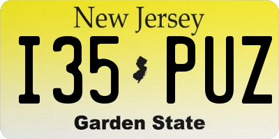 NJ license plate I35PUZ